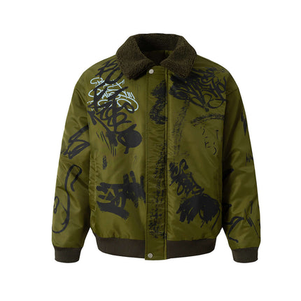Retro Floral Padded Jacket – Loose Fit with vintage-inspired street style and bold graphics.