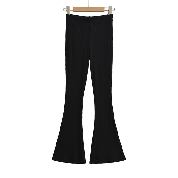 Slim fit low waist slightly flared pants