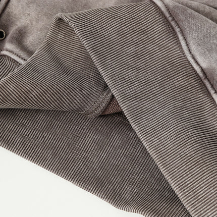 American Retro Gewaschenes Hoodie – Lockere Passform mit Umklappkragen