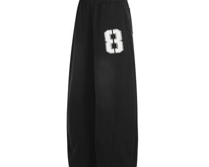 Retro Stilvolle Buchstaben Druck Dekonstruierte Lockere Weite Herren Messerhosen