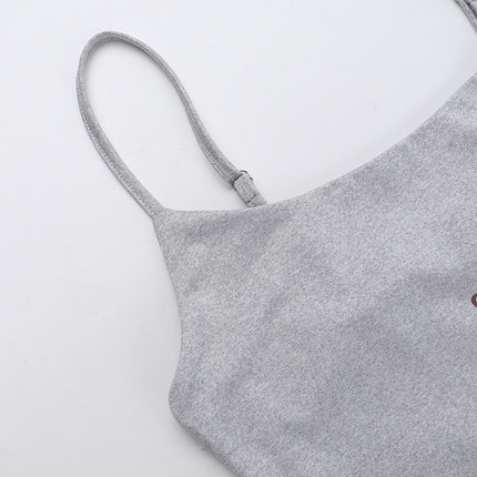 Conjunto Sin Mangas de Cuello Cuadrado de Corte Casual