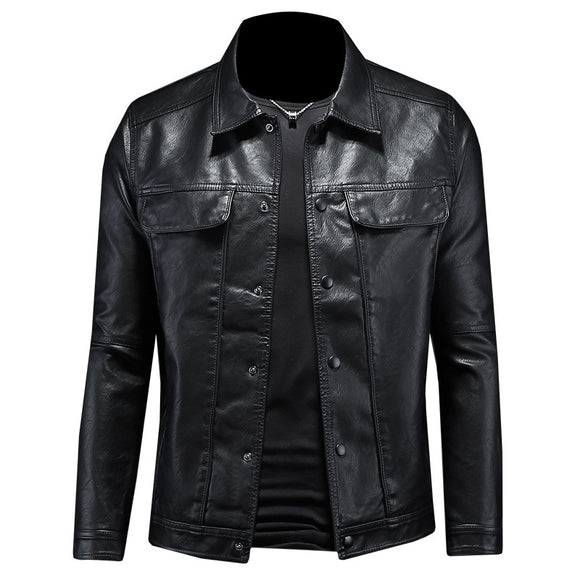 Giacca in pelle nera premium da uomo Night Rider