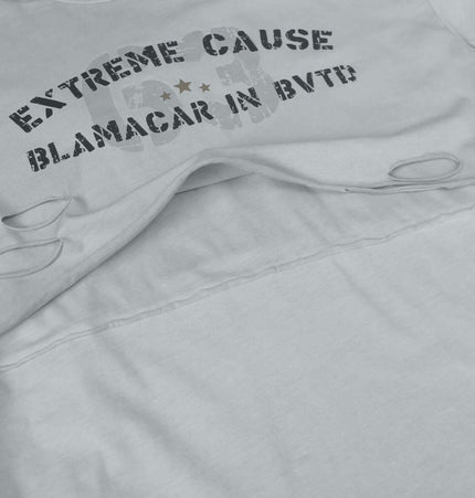 Retro Letter Print Hoodie – Loose Fit with distressed details and letter print in gray fabric