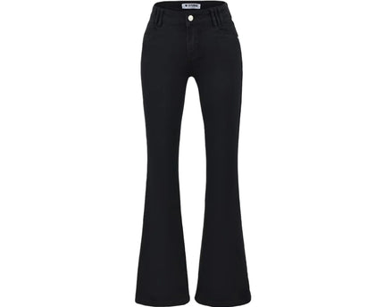 Style Retro Low Waist Buttoned Flared Denim Pants