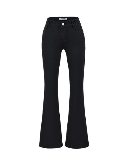 Style Retro Low Waist Buttoned Flared Denim Pants