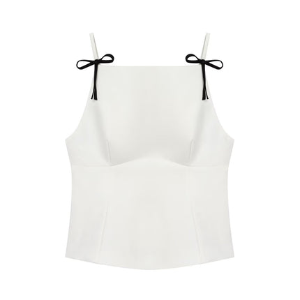 Style Women's Fashion Bow Detail Strap Top