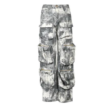 Grozavu Loose Multi-Pocket Denim Cargo Pants at €67.52