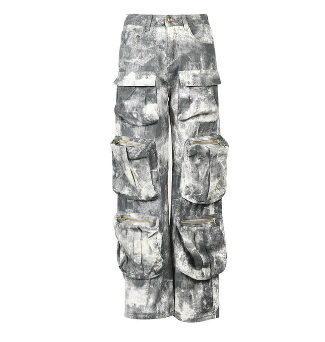 Grozavu Loose Multi-Pocket Denim Cargo Pants at €67.52