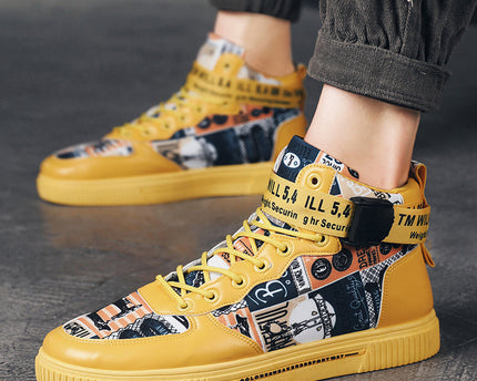 Baskets montantes tendance pour hommes en coloris bloc de printemps