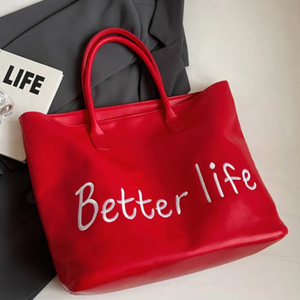 BETTER LIFE PU Leather Tote Bag
