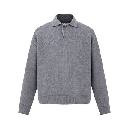 Ribbed Knit Half-Zip Sweater – Winter Streetwear