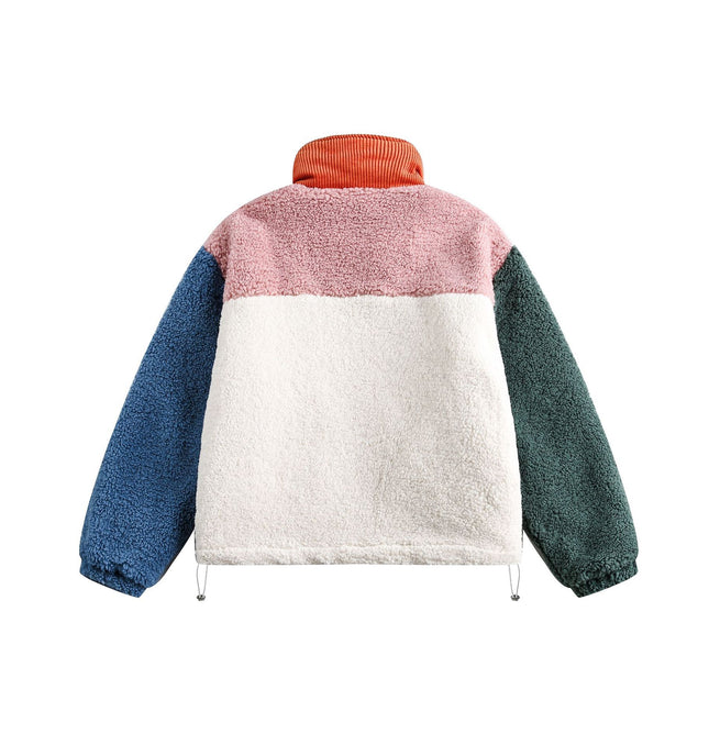 Color Block Quilted Jacket - Loose Fit