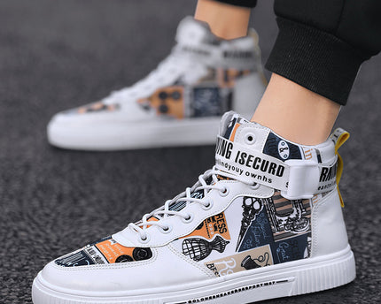 Baskets montantes tendance pour hommes en coloris bloc de printemps