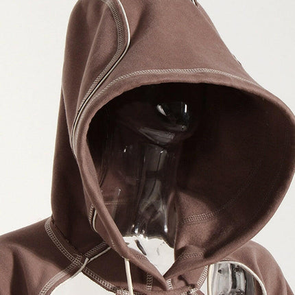 Grozavu's Irregular Cut-Out Hooded Sweatshirt: Fashionable Style at €58.99