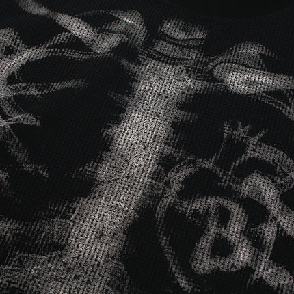 Sudadera con estampado de esqueleto oscuro – Corte holgado