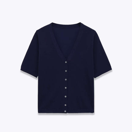 Front view of V Neck Single Breasted Jacket - Grozavu brand streetwear