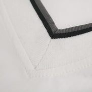 Camisa de Manga Larga con Cuello en V Deportiva Impermeable Negra Blanca