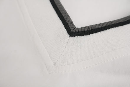 Camisa de Manga Larga con Cuello en V Deportiva Impermeable Negra Blanca