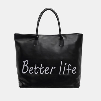 BETTER LIFE PU Leather Tote Bag