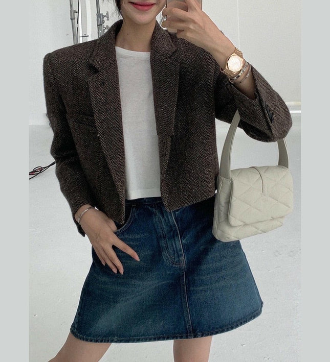 Elegante chaqueta vintage de otoño para mujer: ¡nuevo estilo!