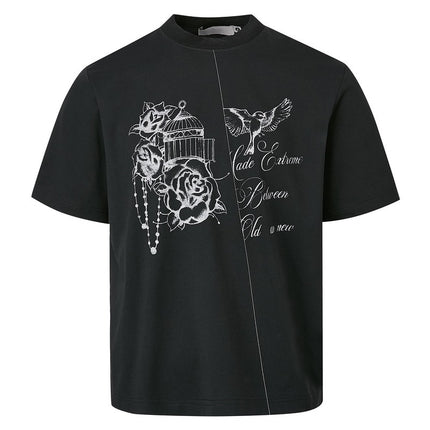 Drop Shoulder Letter Print T-Shirt – Loose Fit