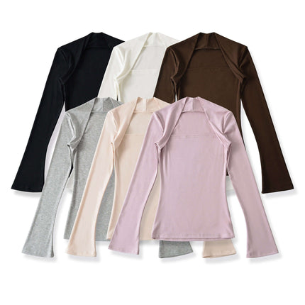 Langarm-Top mit quadratischem Ausschnitt