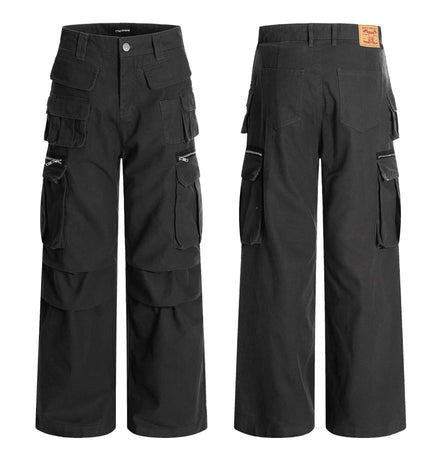 Multi-Pocket Work Pants – Straight Leg Fit in black, showcasing practical multi-pocket design and straight leg cut.