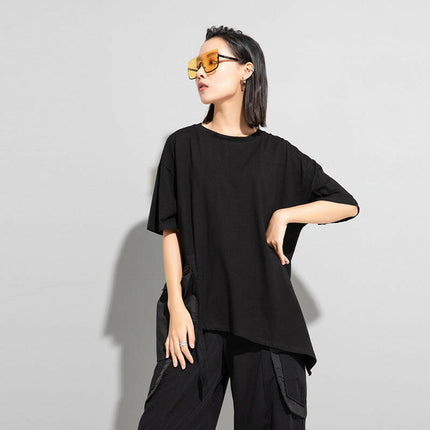 Grozavu's Street Style Big Pocket T-Shirt: Summer Loose Fit for Women at €44.99