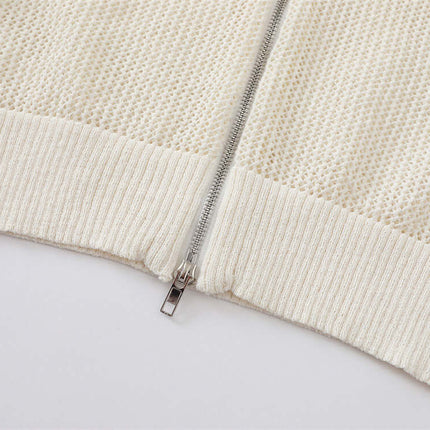 Cárdigan de punto bordado con capucha