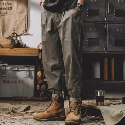 Grozavu Classic: Men's Autumn Retro Work Pants, A-Mei Khaki Trend at €67.99