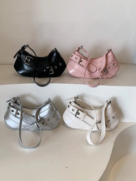PU-Leder Schnallen Schultertasche