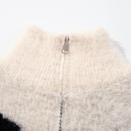 Cardigan en tricot jacquard floral Angel Girl – Coupe ample