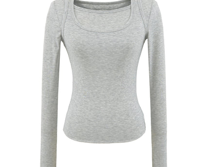 Slim Fit Langarm-T-Shirt Oberteil