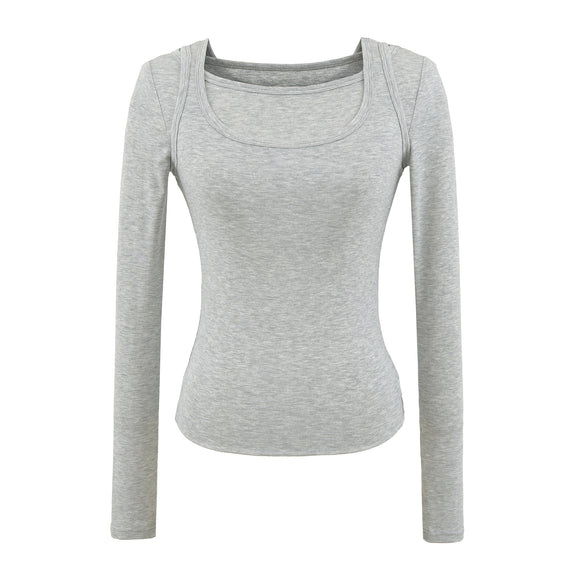 Camiseta de manga larga ajustada para mujeres