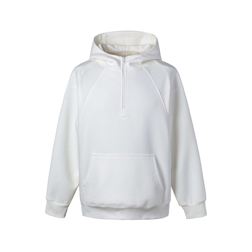 White solid color panelled patchwork with Grozavu logo