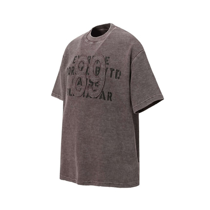 Camiseta de Algodón Lavado Waffle Retro