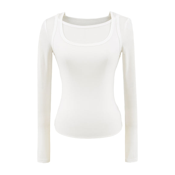 Camiseta de manga larga ajustada para mujeres