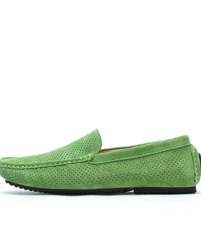 Grozavu Men's Summer Loafers - Genuine Leather Slip-On Shoes