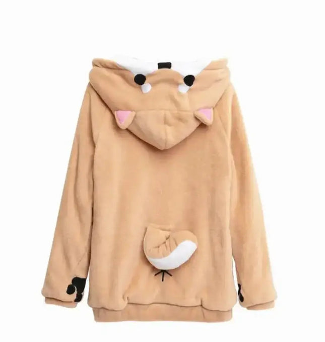 Kawaii and Cuddly: Grozavu Hoodies with Cute Doge Muco Ears for Anime Fans! at €40.99