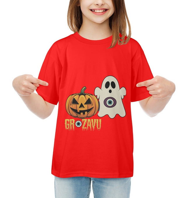 A Halloween T-shirt for kids, combining spooky graphics with a comfortable fit for all Halloween activities.