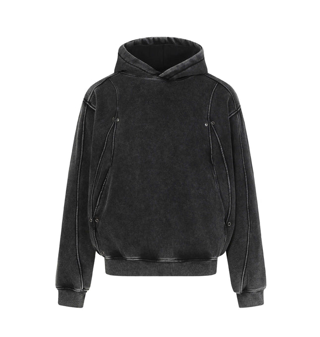 Washed Distressed Hoodie - Loose Fit
