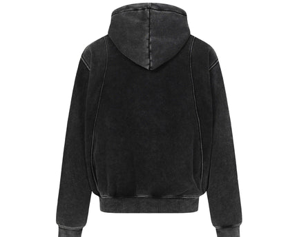 Hanorac cu glugă din fleece căptușit, cu aspect uzat și patchwork, de pe High Street