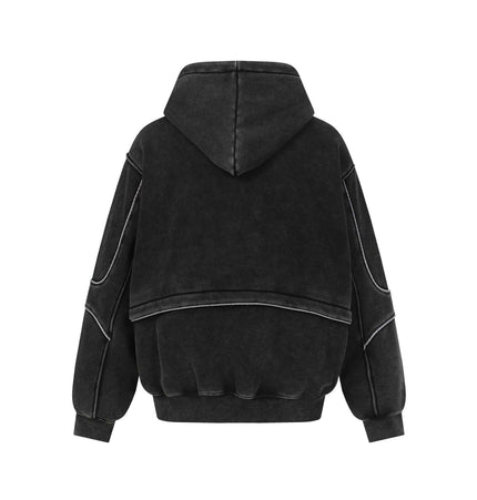 Tape Patchwork Hoodie - Loose Fit