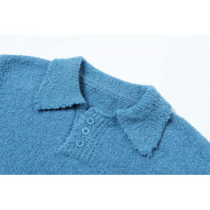 Suéter de punto con cuello tipo polo - Corte holgado