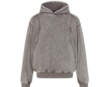 Sudadera con capucha de forro polar de patchwork desgastada y lavada de High Street