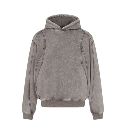 Hoodie Lavé Effiloché - Coupe Ample