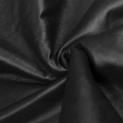 Close-up of durable black polyester fabric used in the Hooded Fur Collar Jacket – Loose Fit.