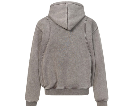 Sudadera con capucha de forro polar de patchwork desgastada y lavada de High Street