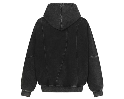 Felpa alla moda con patchwork vintage lavato e strappato