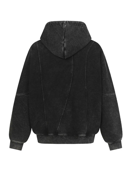 Vintage Washed Distressed Patchwork Trendy Hoodie